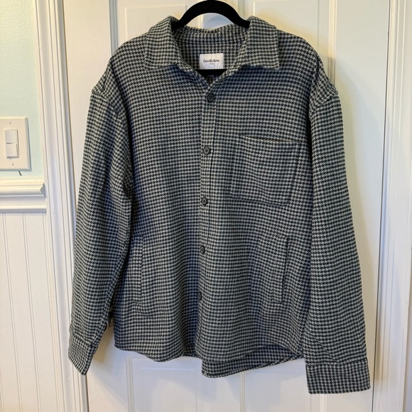 Goodfellow & Co Black and White Houndstooth Flannel Shirt/Jacket - Picture 1 of 7